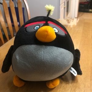 Angry Birds - Plush Large 8” X 10” Black Bomb Bird Stuffed Animal-Pre-owned